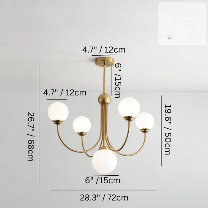 Ignis Indoor Chandelier size chart