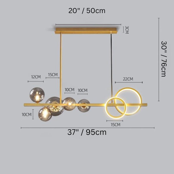 Enjoy versatile lighting options with the adjustable Afnari Linear Chandelier.