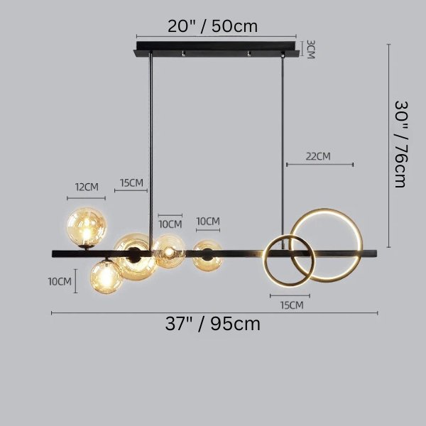 Afnari Linear Chandelier Size