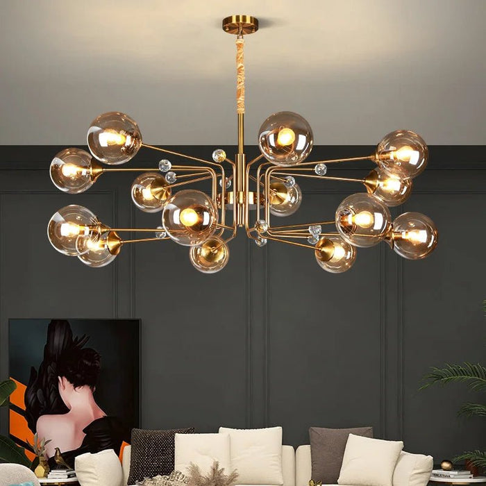 Illuminate any room with the radiant glow of the Ajnur Chandelier.