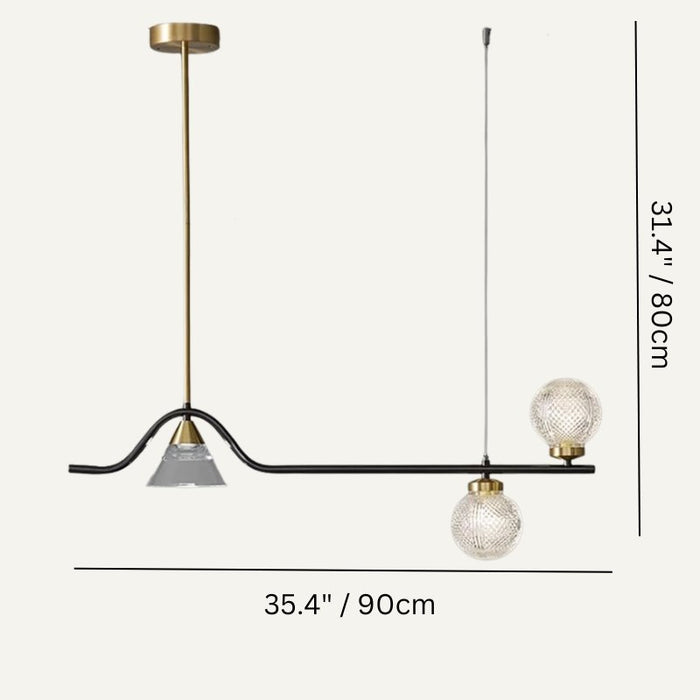 Ambrosia Linear Chandelier Size