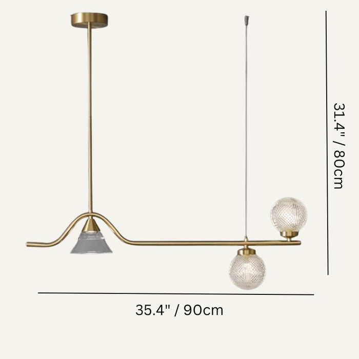 Ambrosia Linear Chandelier Size Chart