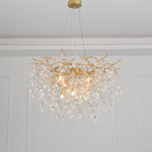 Anab Round Crystal Chandelier - Light Fixtures