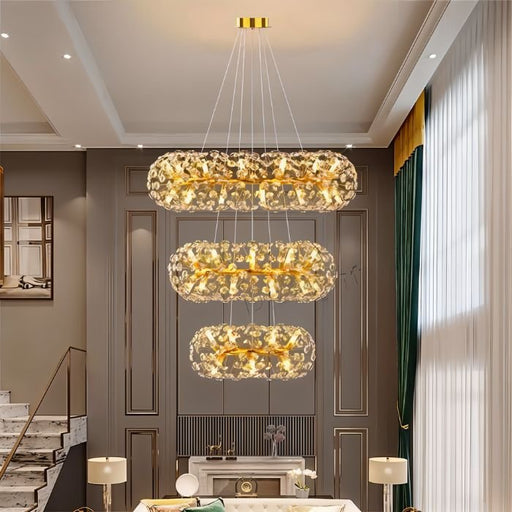 Arabella Crystal Tiered Chandelier - Stair Lighting