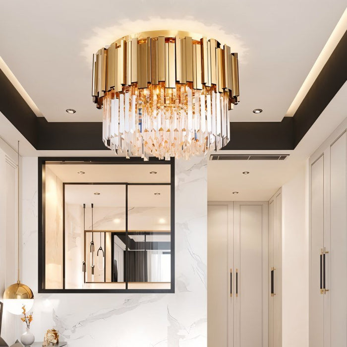 Astralis Round Flush Mount Chandelier - Modern Chandeliers