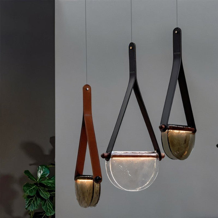 Avgi Leather Pendant Light - Light Fixtures