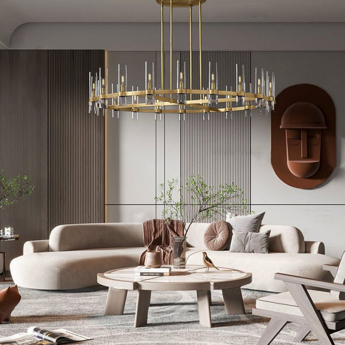 Introducing the Bahir Candela Chandelier: a captivating lighting fixture that adds a touch of grandeur and elegance to any room.