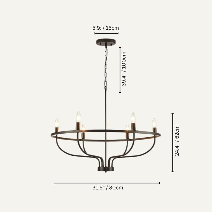 Basit Metal Chandelier Size