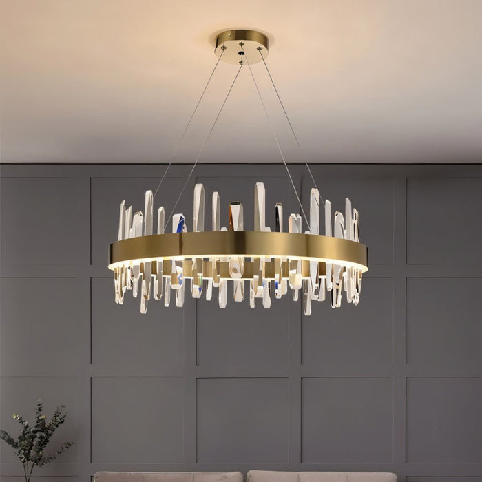 Betula Round Crystal Chandelier - Bedroom Lighting