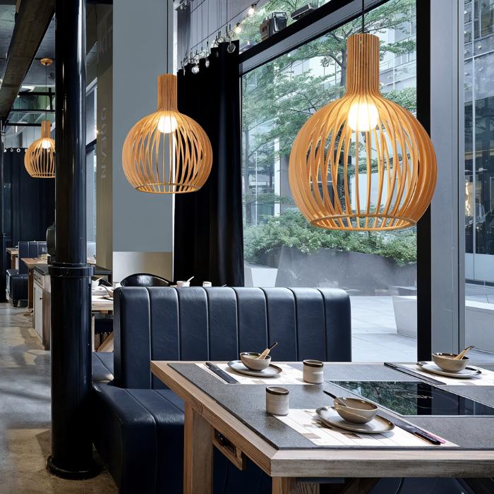 Birdcage Rattan Pendant Light - Contemporary Lighting for Restaurants