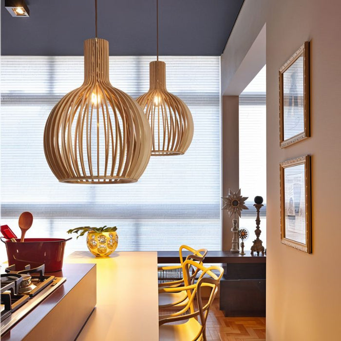 Birdcage Rattan Pendant Light - Modern Lighting for Kitchen