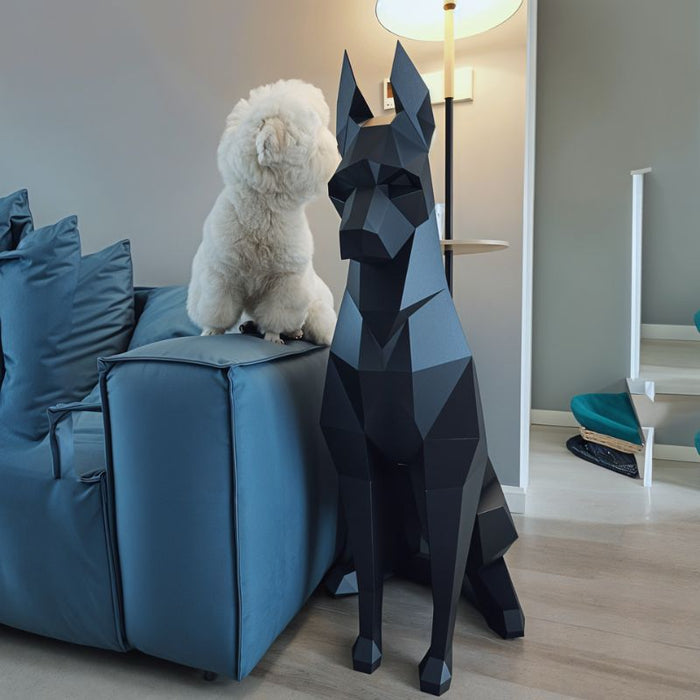 Black Dobermann Origami Figurine - Residence Supply