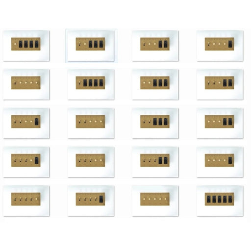 Brass Mixed Dimmer Switch (5-Gang) - Residence Supply