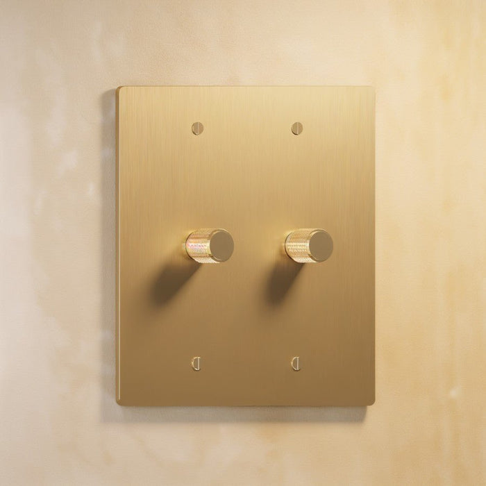 Brass Rotary Dimmer Switch (2-Gang) - Residence Supply