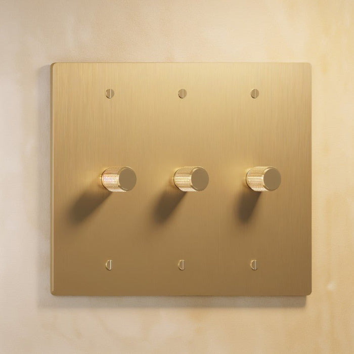 Brass Rotary Dimmer Switch (3-Gang) - Residence Supply