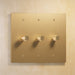 Brass Rotary Dimmer Switch (3-Gang) - Residence Supply