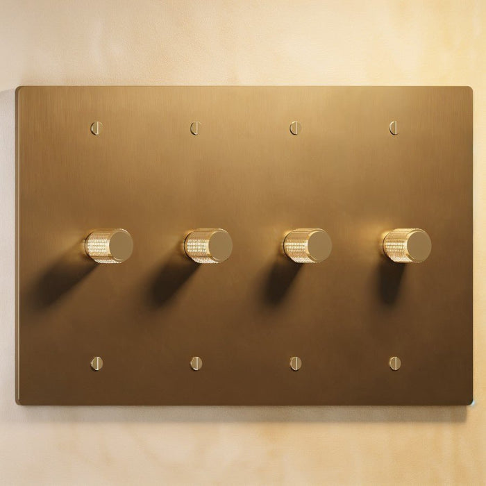 Brass Rotary Dimmer Switch (4-Gang) - Residence Supply