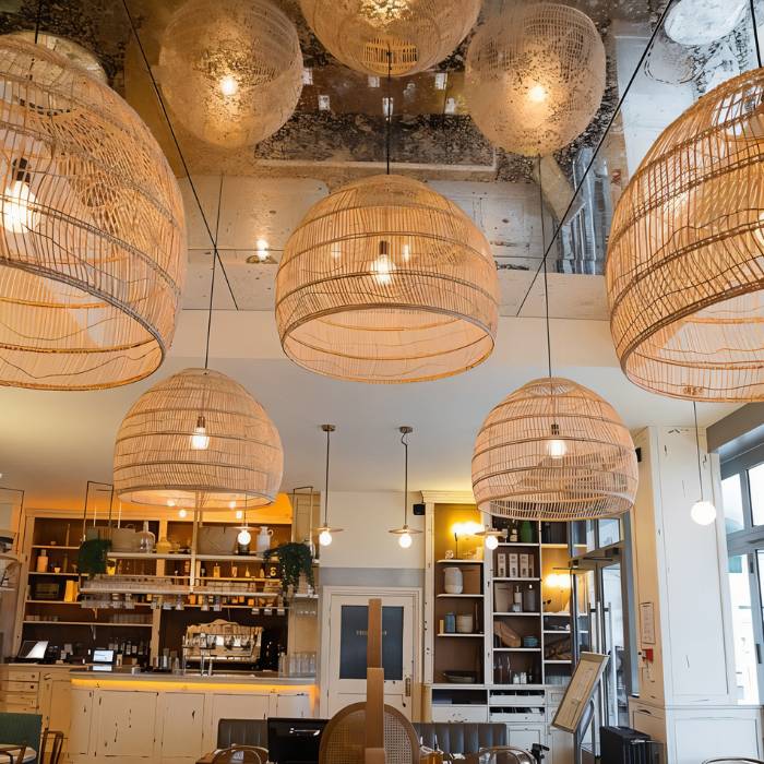 Handmade Rattan Pendant Light - Light Fixtures for Cafe