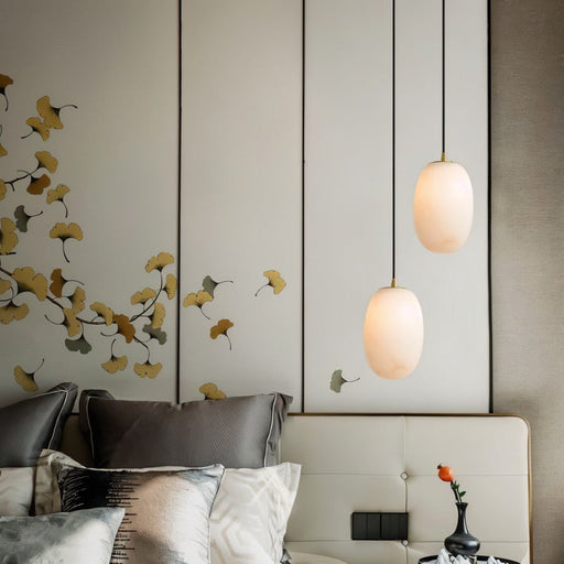 Lithos Alabaster Pendant Light - Bedroom Lighting