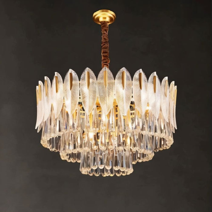 Nehora Round Crystal Chandelier - Modern Lighting Fixture