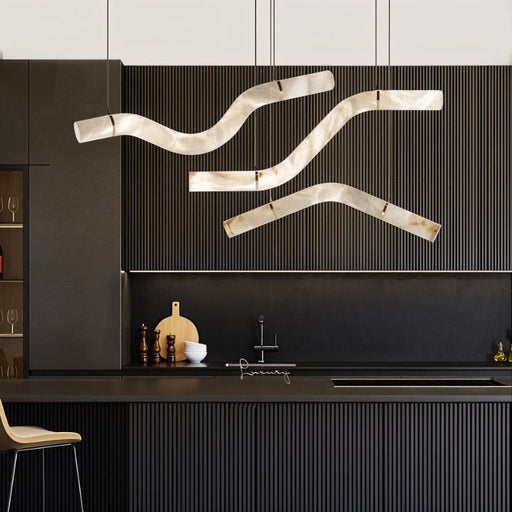 Noctis Alabaster Pendant Light - Modern Lighting for Kitchen Island