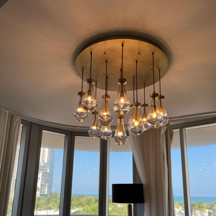 Pulcher Glass Tears Chandelier - Light Fixtures 