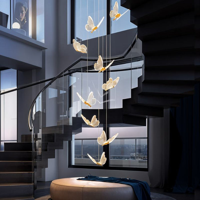 Rhopalocera Chandelier - Light Fixtures for Stair Lighting