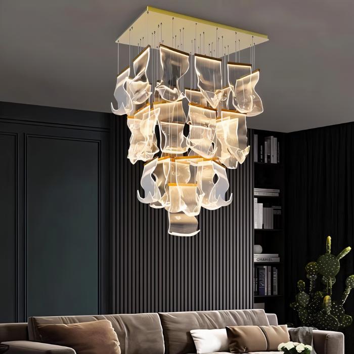 Sheets Chandelier (Rectangle Ceiling Mount) - Living Room Lights