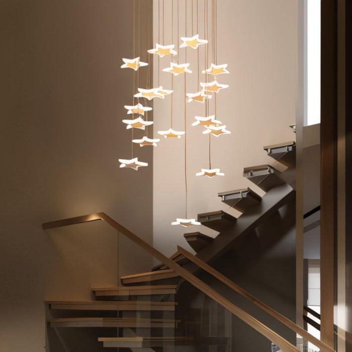 Stars Chandelier - Stair Lighting