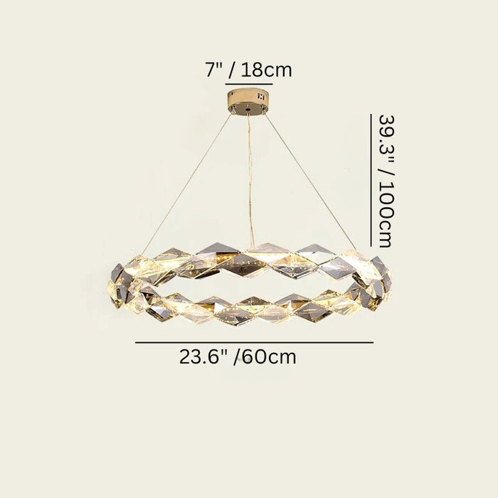 Zephyr Round Chandelier size chart